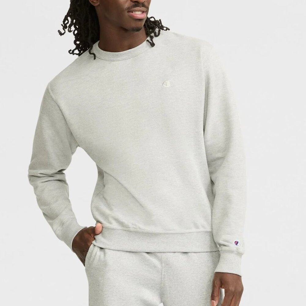 Champion Crewneck Sweatshirt, C Logo Color: Oxford Gray Size XL and S (New)